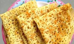 Тонкие блинчики с дырочками рецепт